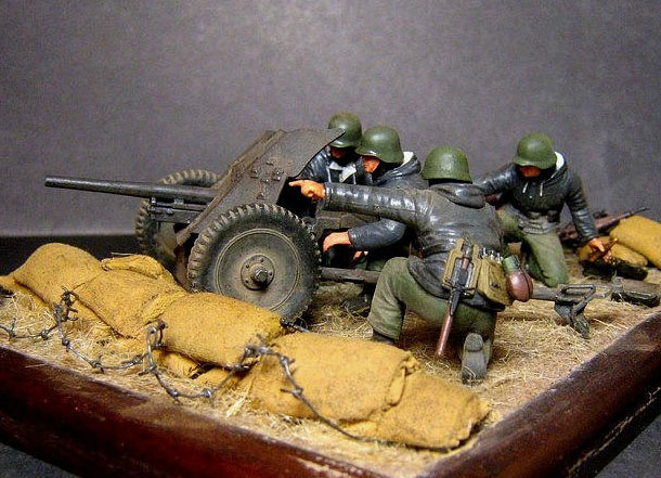 Диорамы и виньетки: PaK36 с расчетом Диорамы и виньетки: PaK36 с расчетом